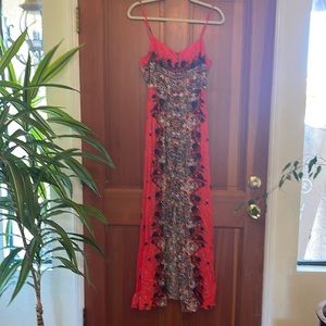 Free People maxi dress. Size medium, orange with beautiful flower print.
